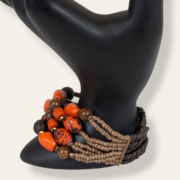 (2/$20) 8-Strand Bohemian Beaded Stretch Bracelet - Picture 2 of 5